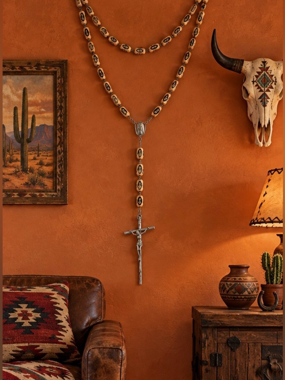 Vintage Giant Fatima Rosary Crucifix